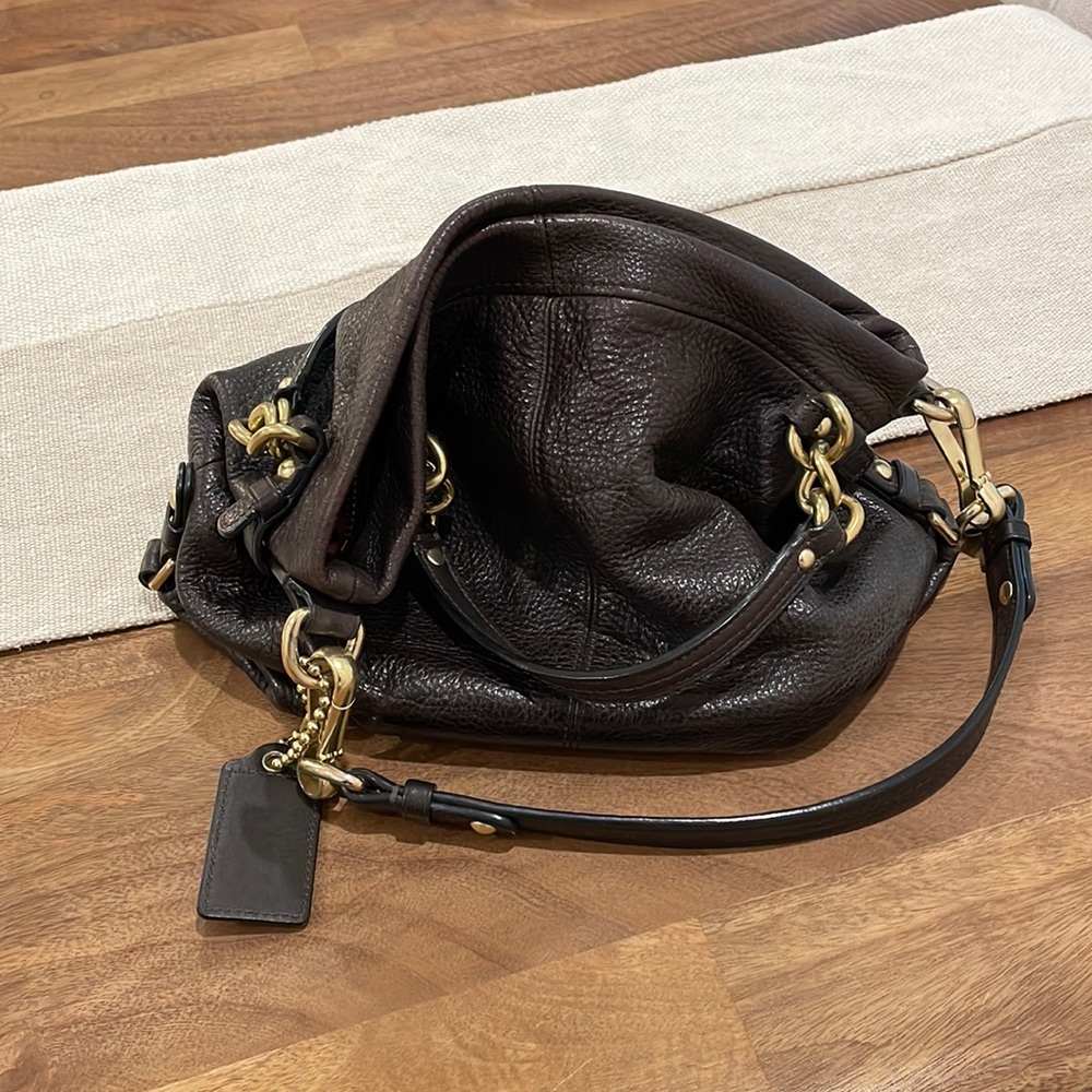 Black Pebble Leather Coach Purse
